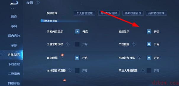 王者荣耀怎么隐藏自己的战绩