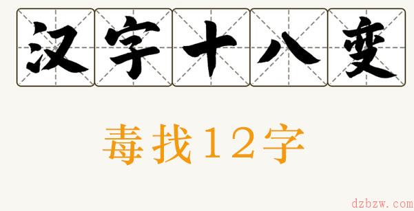 毒找出12个字