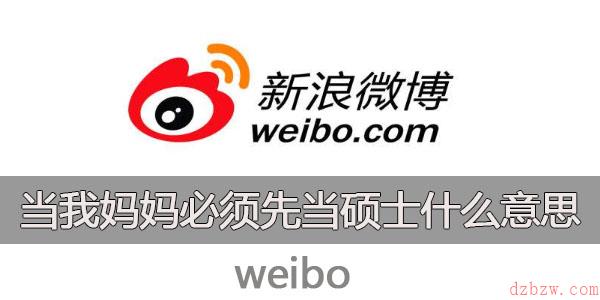 微博当我妈妈必须先当硕士什么意思