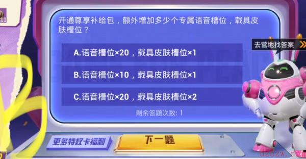 开通尊享补给包增加多少个语音槽位载具皮肤槽位