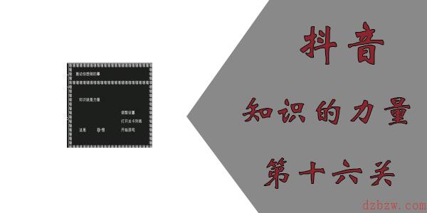 知识就是力量第十六关