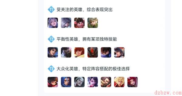 王者荣耀打野英雄排行榜